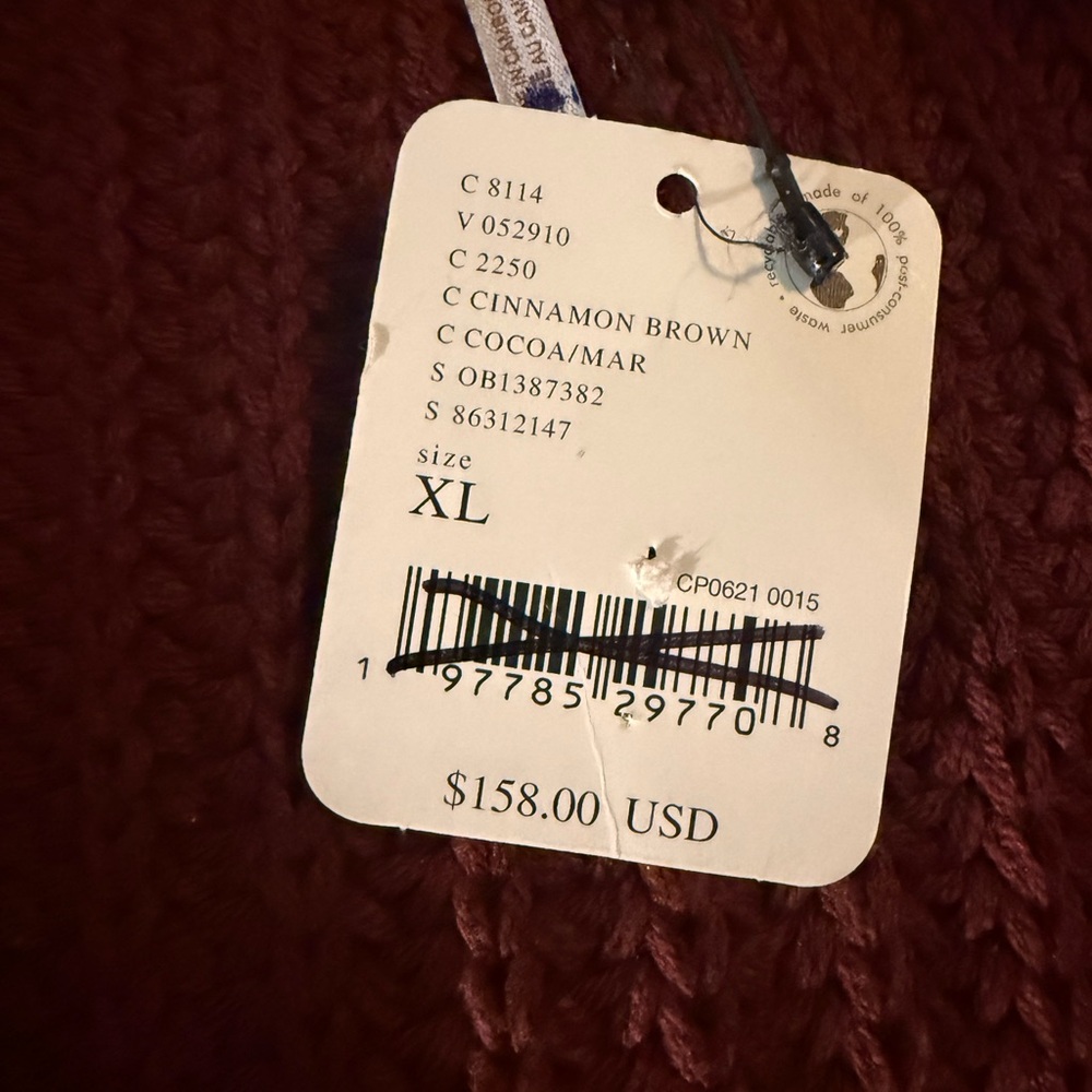 Free People Swim Too Deep Cardigan size XL New with Tags Cinnamon Brown - Picture 14 of 14